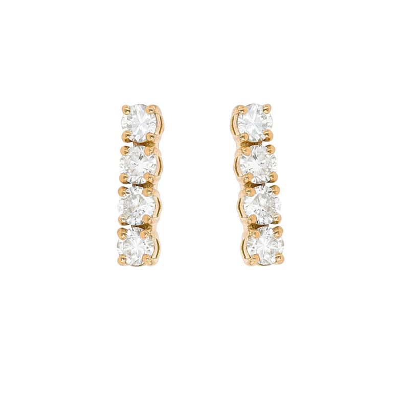 Boucles d'oreilles diamants 0.75 carat or jaune 1.97g Comme neuf -  reconditionné disponible sur Gemme Les Bijoux